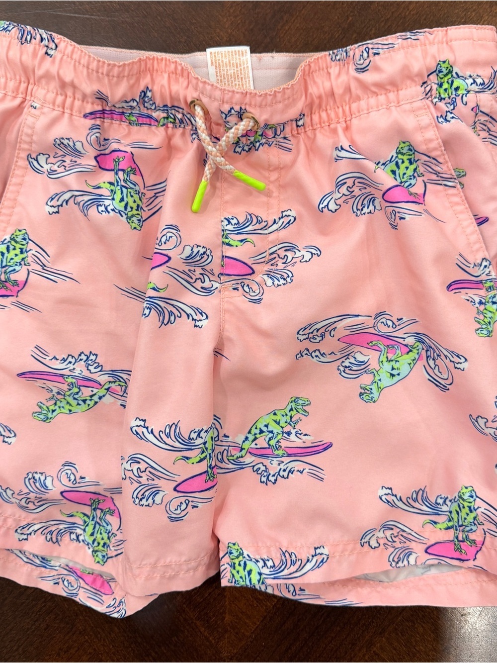 Cat & Jack Boys' Surfing Dinosaur Swim Trunks Size 6/7